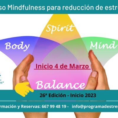 Curso Mindfulness para reducción de estrés - balance entre cuerpo mente y espíritu