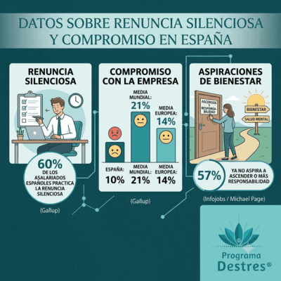 Datos sobre renuncia silenciosa en España según encuestas 2025
