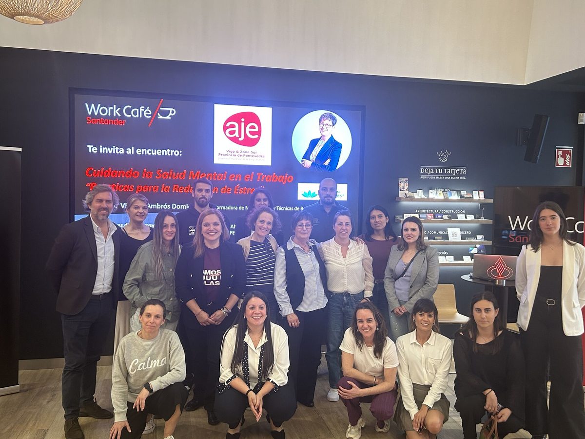 Charla Cuidando la Salud Mental en el Trabajo, AJE Vigo y Zona Sur, Work Café Santander